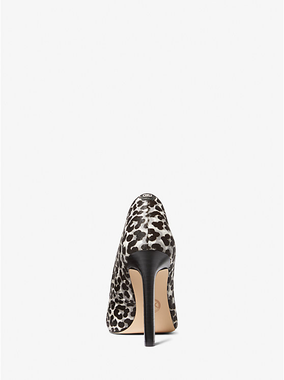 Női Michael Kors Amara Leopard Print Calf Hair Magassarkú Fekete | HU1735BEM