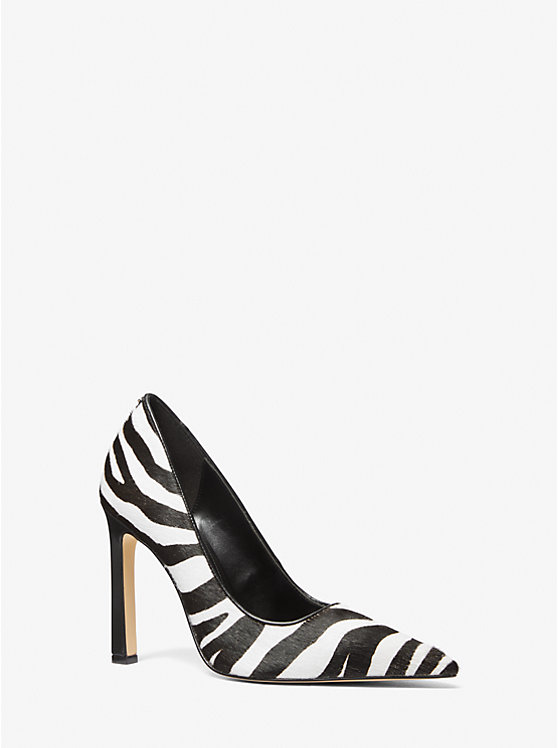 Női Michael Kors Amara Zebra Print Calf Hair Magassarkú Fekete | HU1738MQW