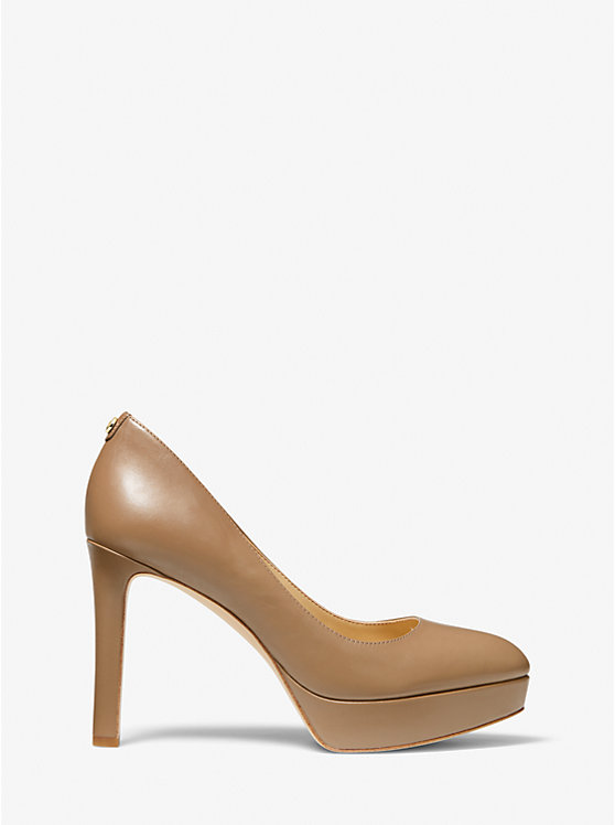 Női Michael Kors Chantal Leather Platform Magassarkú CASHEW | HU1741VRT