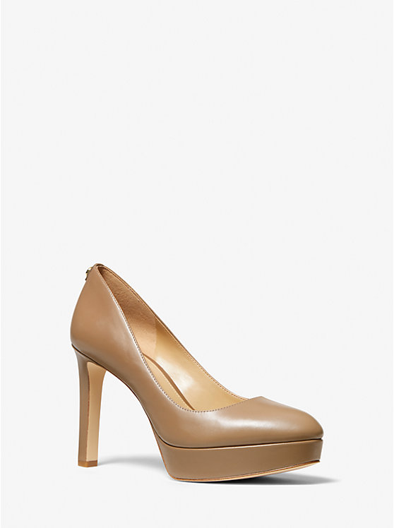 Női Michael Kors Chantal Leather Platform Magassarkú CASHEW | HU1741VRT