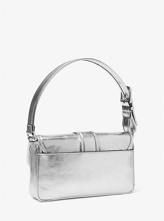 Női Michael Kors Colby Medium Metallic Leather Válltáska Titán | HU1190WNX