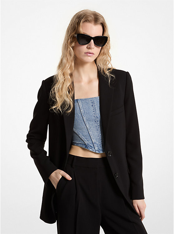 Női Michael Kors Crepe Boyfriend Blazer Kabát Fekete | HU1357PJM