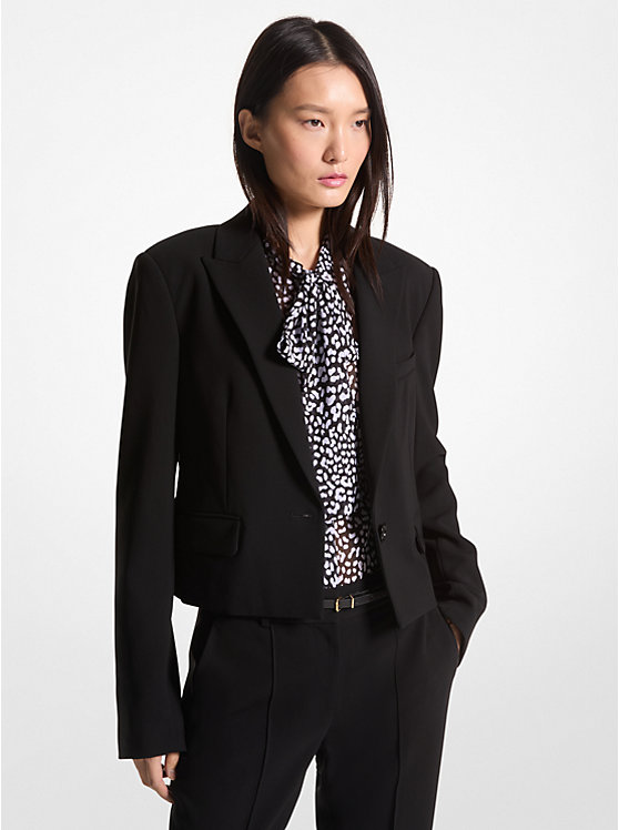 Női Michael Kors Crepe Cropped Blazer Kabát Fekete | HU1358AHM