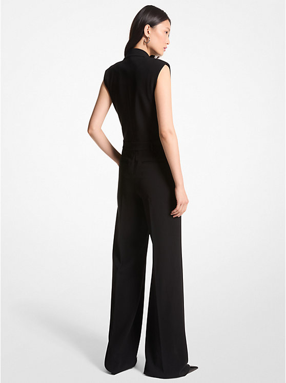 Női Michael Kors Crepe Double-Breasted Jumpsuit Ruha Fekete | HU1286PJO