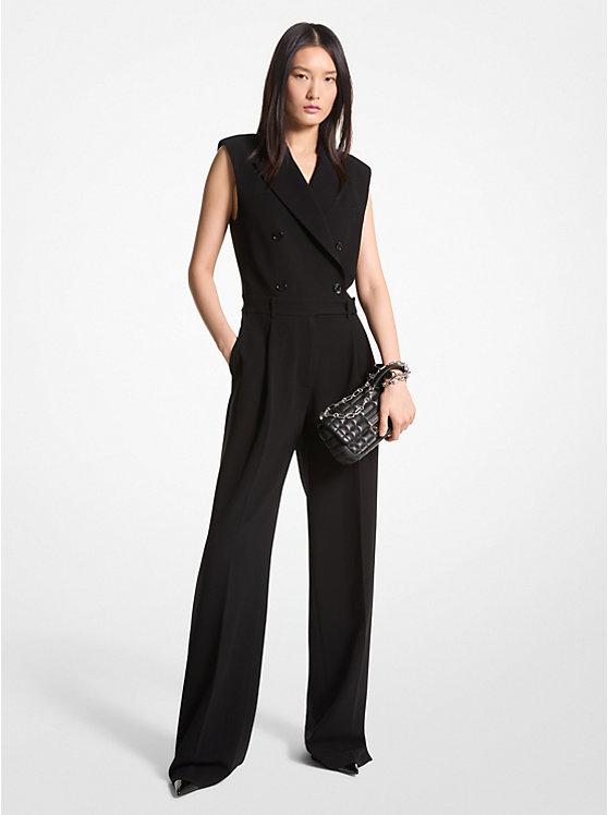 Női Michael Kors Crepe Double-Breasted Jumpsuit Ruha Fekete | HU1286PJO