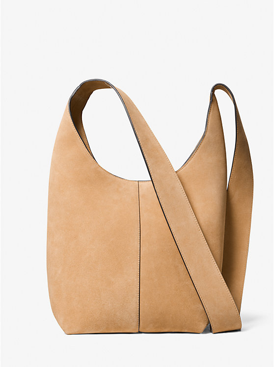 Női Michael Kors Dede Medium Suede Hobo Válltáska CAMEL | HU1195RVM