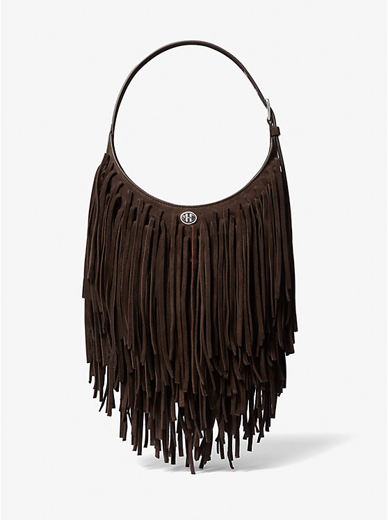 Női Michael Kors Dyan Small Fringed Suede Válltáska Csokoládé | HU1205FDO