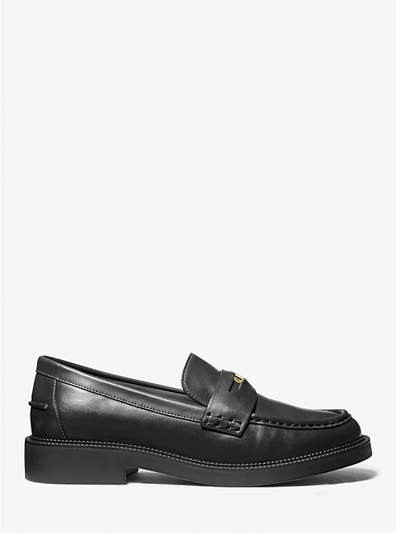 Női Michael Kors Eden Leather Loafers Fekete | HU1706YXB