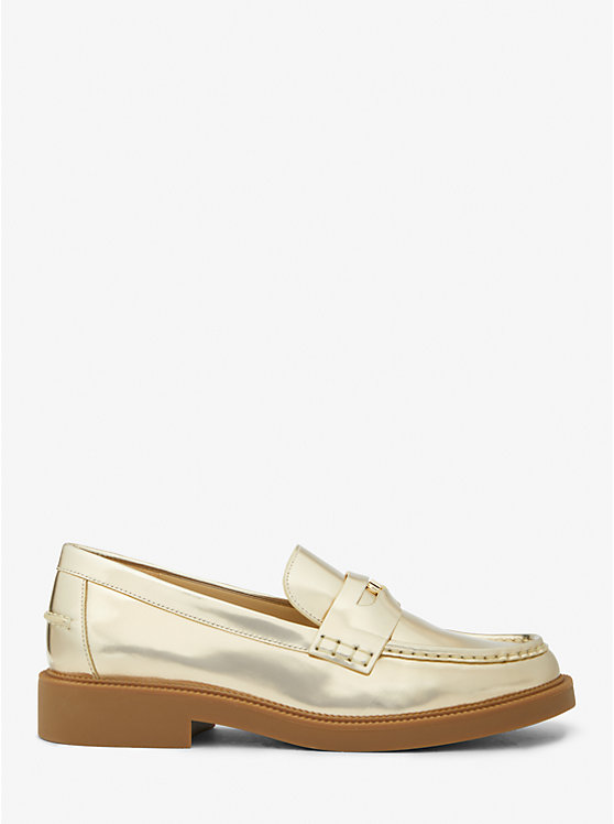 Női Michael Kors Eden Metallic Leather Loafers Arany | HU1707TCN