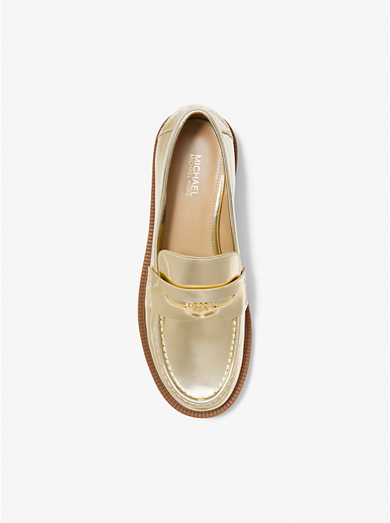 Női Michael Kors Eden Metallic Leather Loafers Arany | HU1707TCN