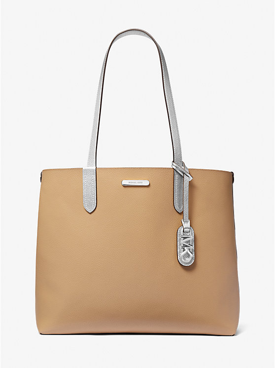 Női Michael Kors Eliza Extra-Large Metallic Pebbled Leather Reversible Tote Titán | HU1248TCN