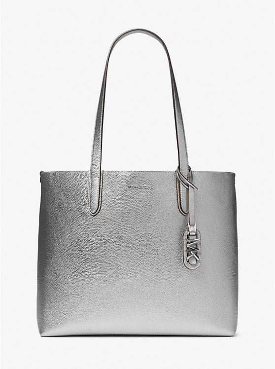 Női Michael Kors Eliza Extra-Large Metallic Pebbled Leather Reversible Tote Titán | HU1248TCN