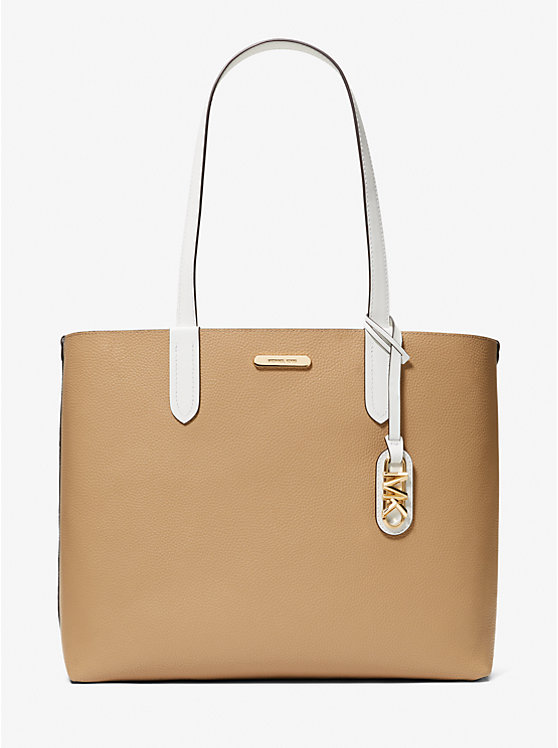 Női Michael Kors Eliza Extra-Large Pebbled Leather Reversible Tote Fehér | HU1249YXM