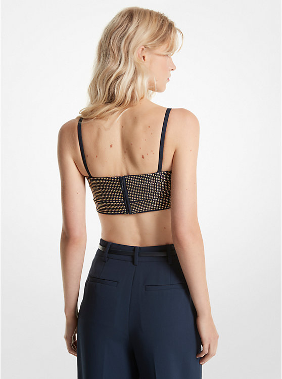 Női Michael Kors Embellished Stretch Crepe Bustier Felsők MIDNIGHTBLUE | HU1489GSV