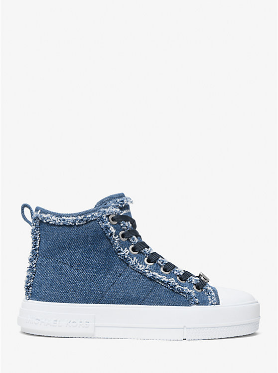 Női Michael Kors Evy Frayed Denim High-Top Sportcipő DENIM | HU1983SGR