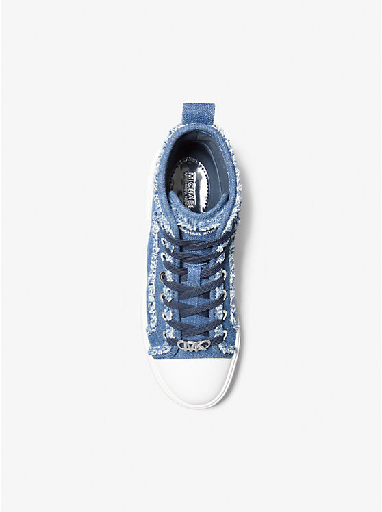 Női Michael Kors Evy Frayed Denim High-Top Sportcipő DENIM | HU1983SGR