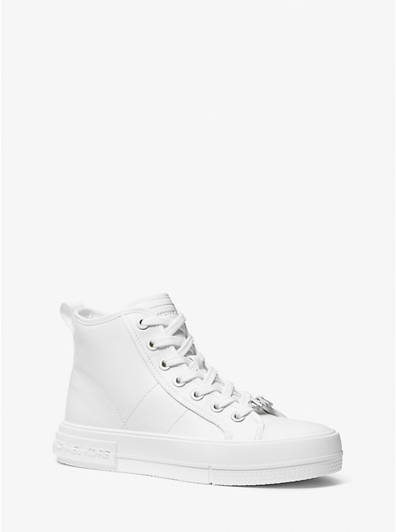 Női Michael Kors Evy Leather High-Top Sportcipő Fehér | HU1984DFT