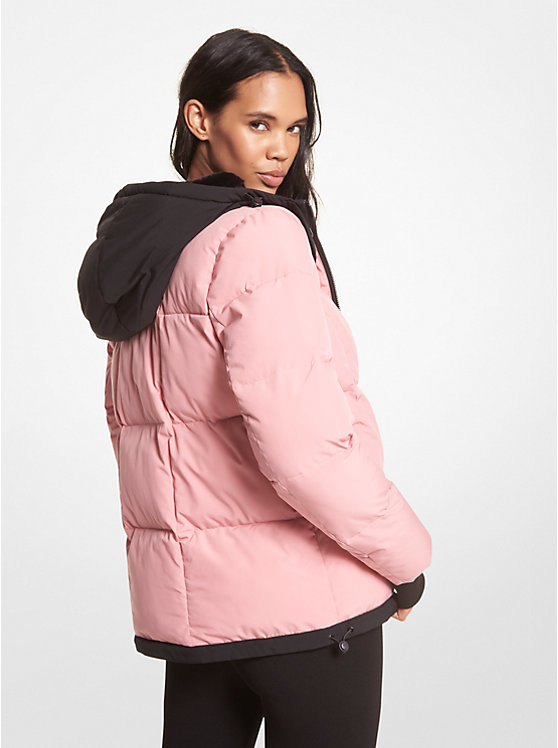 Női Michael Kors Faux Fur-Trim Quilted Puffer Kabát Királykék Rózsaszín | HU1374MQH