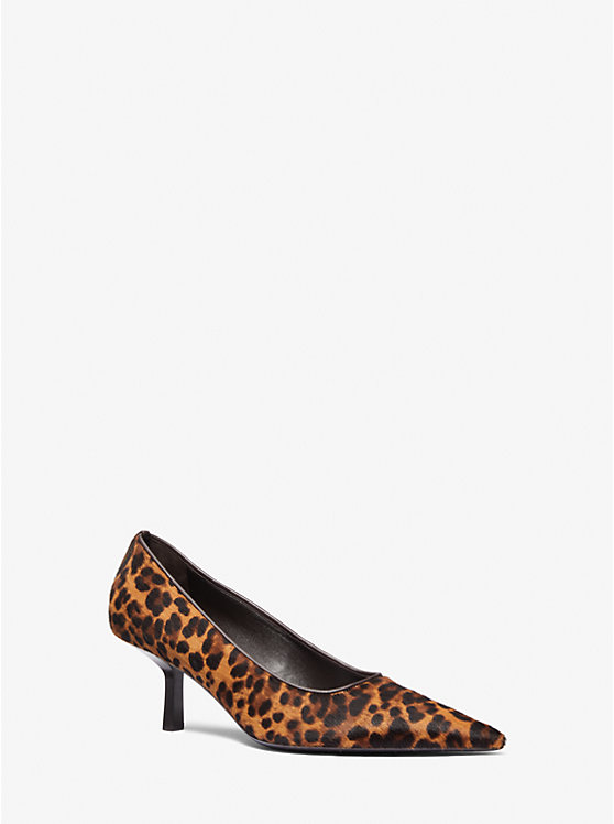 Női Michael Kors Frankie Leopard Print Calf Hair Magassarkú CHESTNUT MULTI | HU1744ZUI