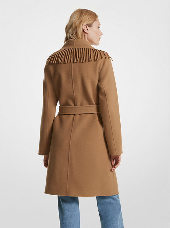 Női Michael Kors Fringe Wool Blend Belted Coat Kabát Sötét | HU1379XYX