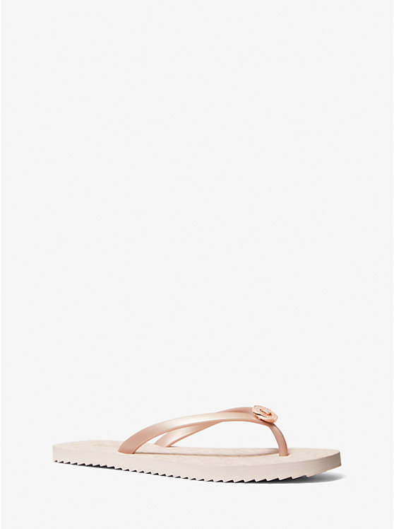 Női Michael Kors Jinx Logo Flip Flop Szandál ROSEGLD/BLLT | HU1888XYJ