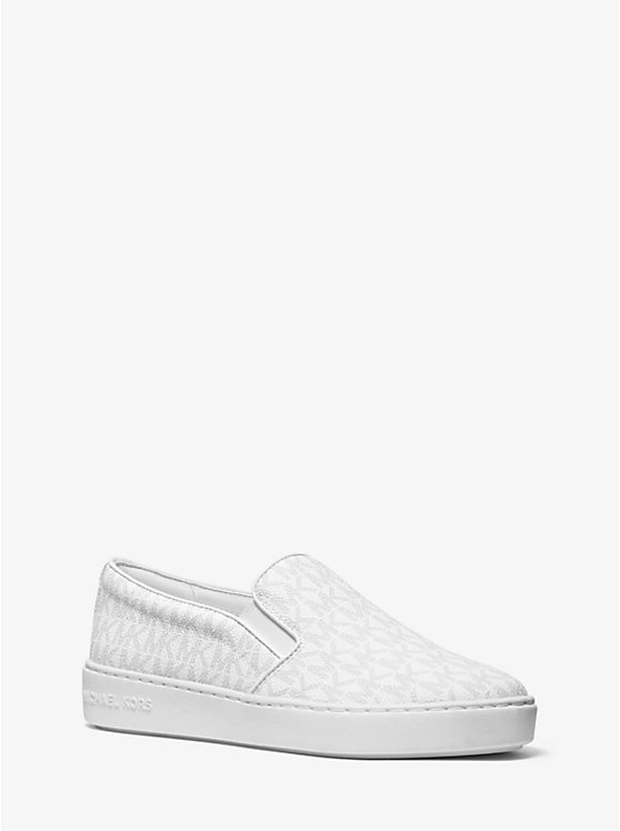 Női Michael Kors Keaton Logo Slip-On Sportcipő BRIGHT WHT | HU1998MQL