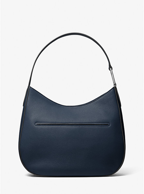 Női Michael Kors Kensington Large Pebbled Leather Hobo Válltáska Sötétkék | HU1224ZUQ