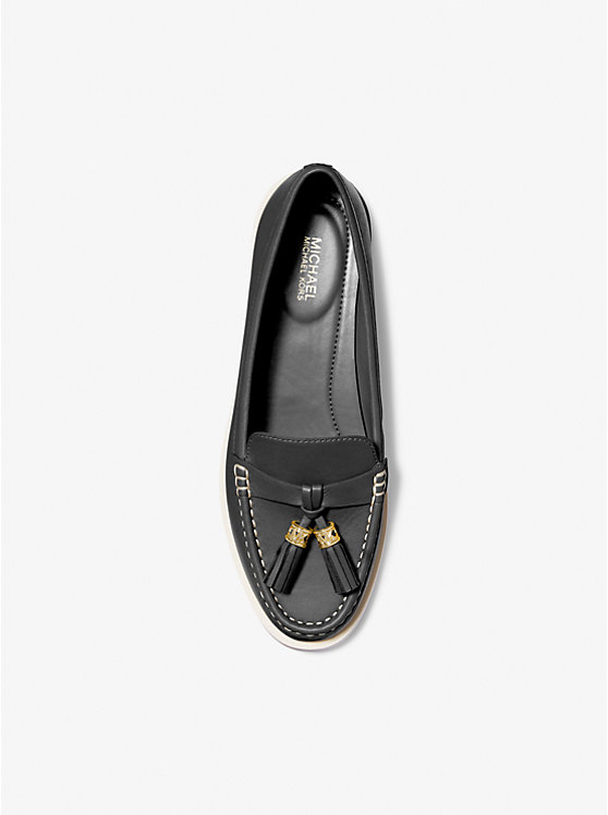 Női Michael Kors Kiernan Leather Loafers Fekete | HU1709EBM