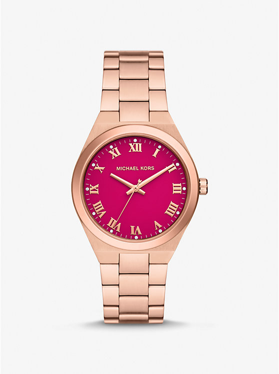 Női Michael Kors Lennox Rose Gold-Tone Óra CERISE | HU1587XYD