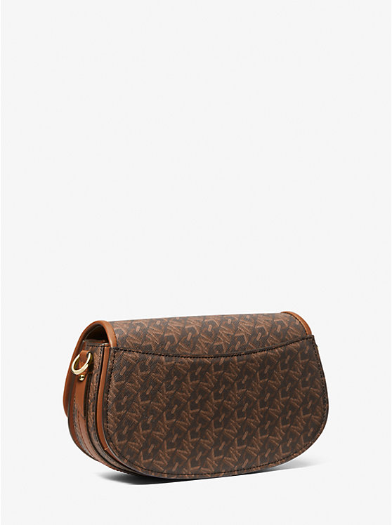 Női Michael Kors Mila Medium Empire Signature Logo Messenger Táska BROWN/LUGGAGE | HU1167NWN