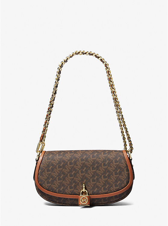 Női Michael Kors Mila Small Empire Signature Logo Crossbody Táska BROWN/LUGGAGE | HU1121LIY