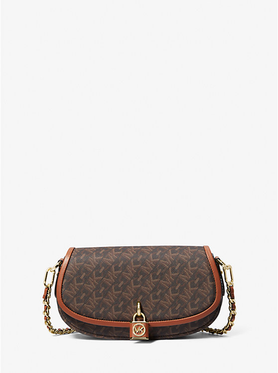 Női Michael Kors Mila Small Empire Signature Logo Crossbody Táska BROWN/LUGGAGE | HU1121LIY