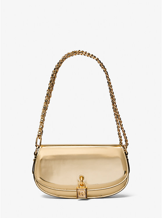 Női Michael Kors Mila Small Metallic Leather Crossbody Táska Arany | HU1123JPI