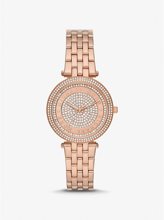 Női Michael Kors Mini Darci Pavé Rose Gold-Tone Óra Rózsaszín Arany | HU1602YXQ