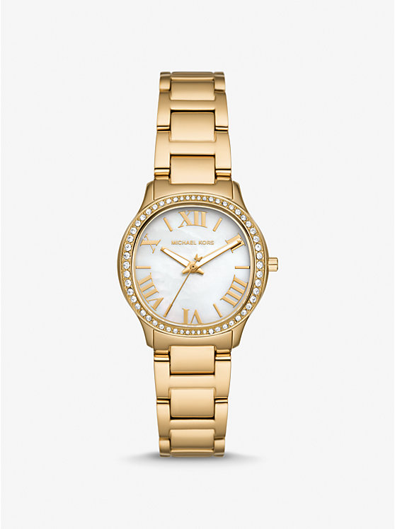 Női Michael Kors Mini Sage Pavé Gold-Tone Óra Arany | HU1610EBO