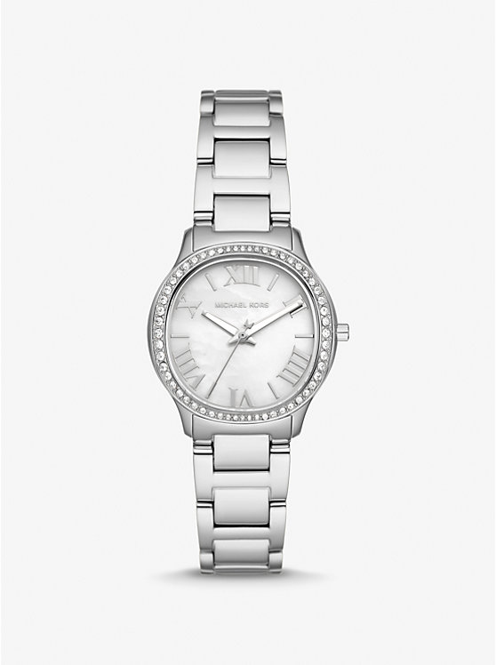 Női Michael Kors Mini Sage Pavé Silver-Tone Óra Titán | HU1612TCA