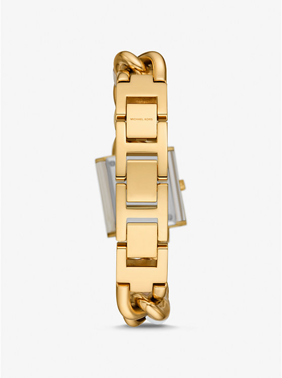 Női Michael Kors Petite Lock Pavé Gold-Tone and Acetate Chain Óra HORN | HU1655TCM