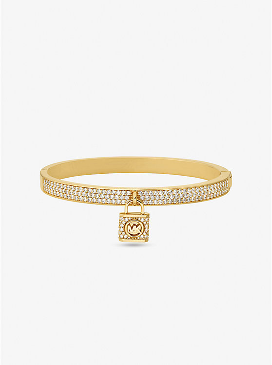 Női Michael Kors Precious Metal-Plated Brass Pavé Lock Merev Karperec Arany | HU1505WNS