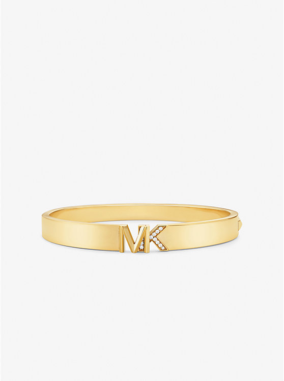 Női Michael Kors Precious Metal-Plated Brass Pavé Logo Merev Karperec Arany | HU1506EBD