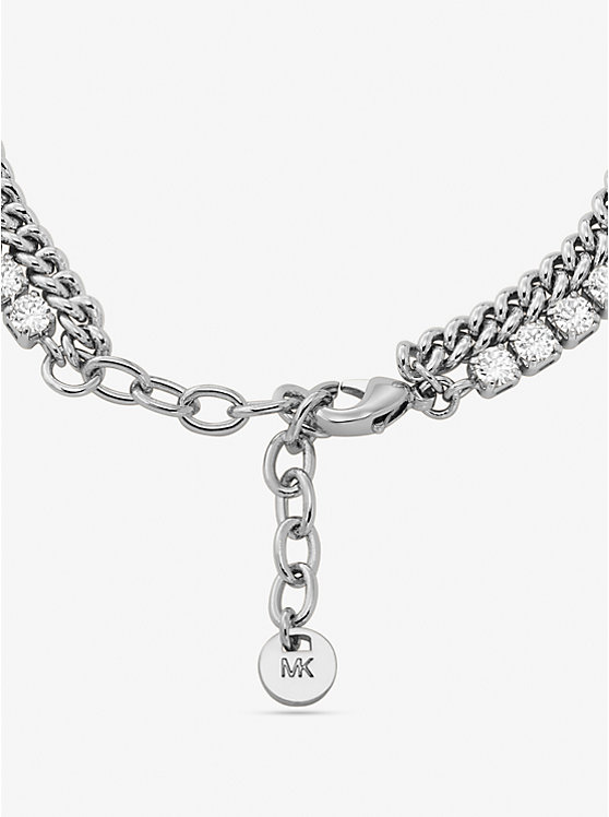 Női Michael Kors Precious Metal-Plated Brass Double Chain Tennis Karkötő Titán | HU1522LIW