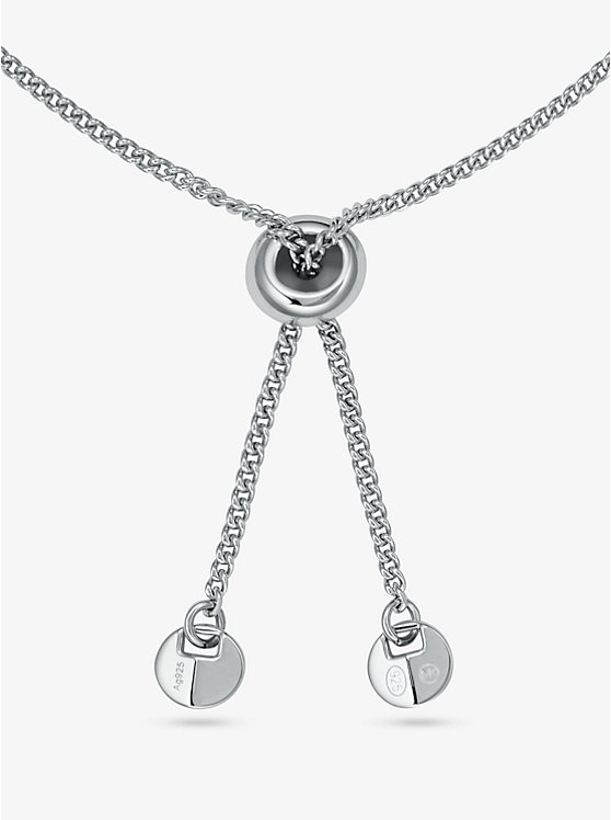 Női Michael Kors Precious Metal-Plated Sterling Silver Cubic Zirconia Slider Karkötő Titán | HU1531NWA