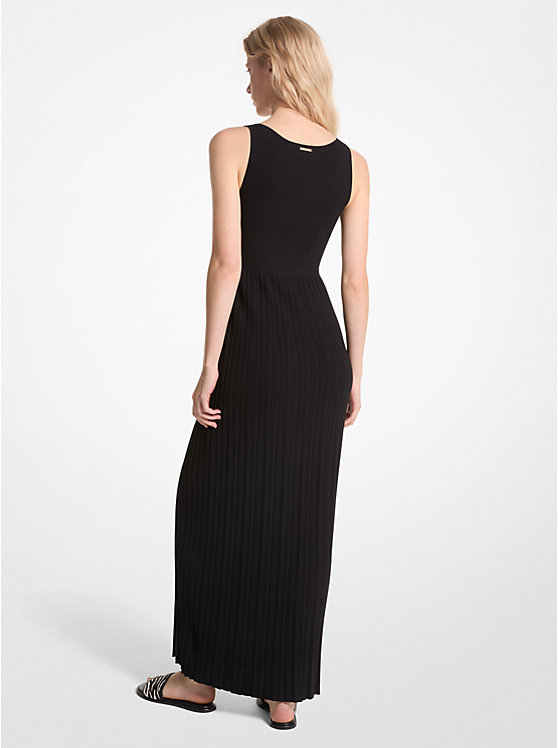 Női Michael Kors Ribbed Stretch Knit Maxi Ruha Fekete | HU1324BEZ