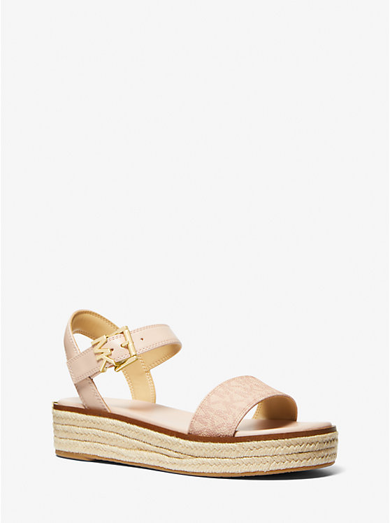 Női Michael Kors Richie Smooth and Logo Platform Espadrille Szandál BALLET | HU1950CTN