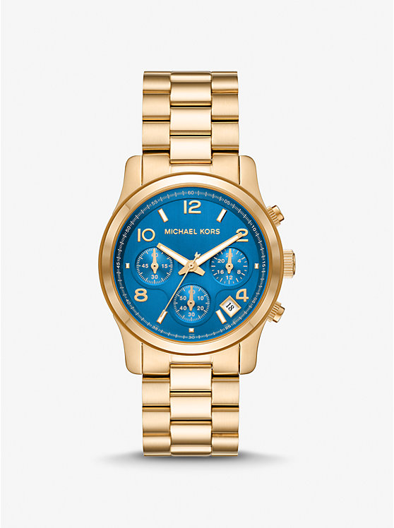 Női Michael Kors Runway Gold-Tone Óra Arany | HU1660QMT