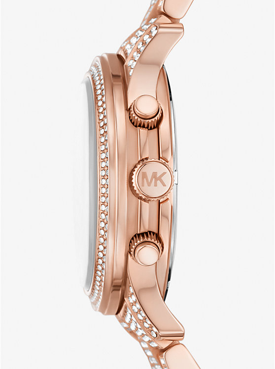 Női Michael Kors Runway Pavé Rose Gold-Tone Óra Rózsaszín Arany | HU1664TCO