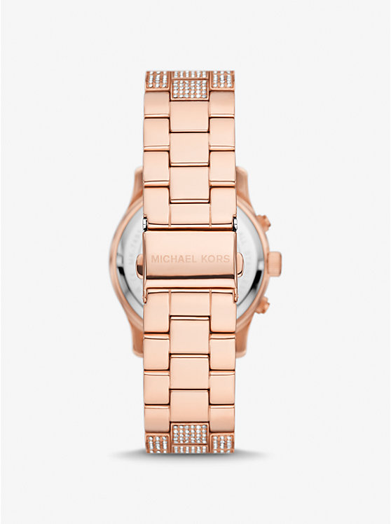 Női Michael Kors Runway Pavé Rose Gold-Tone Óra Rózsaszín Arany | HU1664TCO