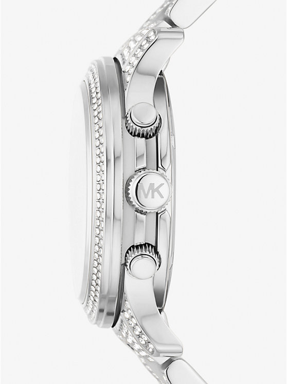 Női Michael Kors Runway Pavé Silver-Tone Óra Titán | HU1666UZA