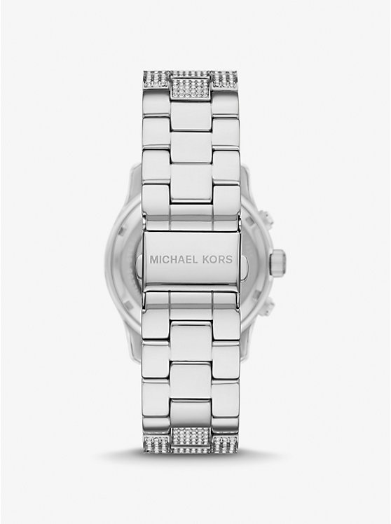 Női Michael Kors Runway Pavé Silver-Tone Óra Titán | HU1666UZA