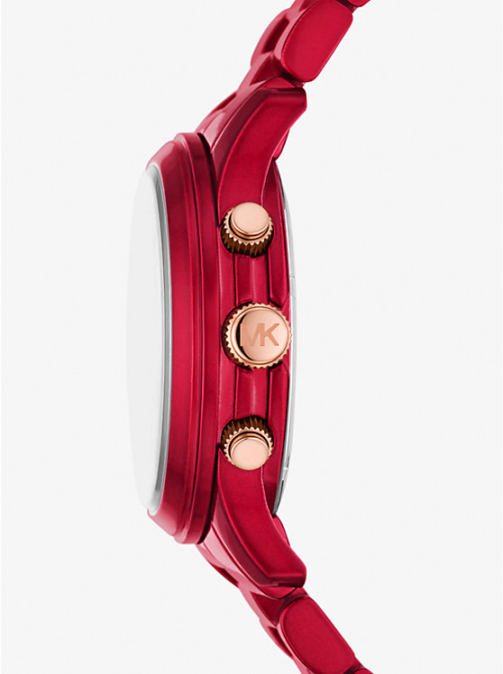 Női Michael Kors Runway Red-Coated Óra Piros | HU1667ILS