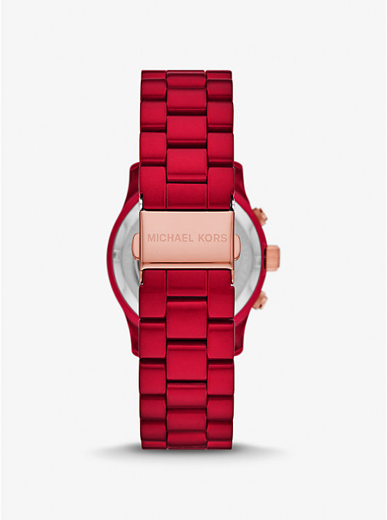 Női Michael Kors Runway Red-Coated Óra Piros | HU1667ILS